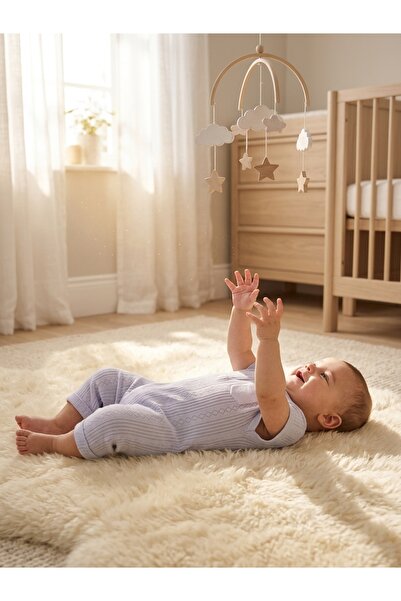 INFANT Πλεκτή διάτρητη φόρμα μωρού  "Μαμά & Μπαμπά "