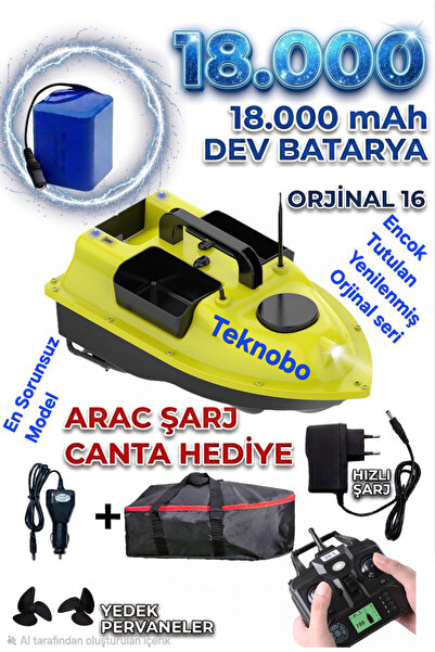 TEKNOBO Yemleme Botu teknesi balık yemleme olta bırakma gps otopılot 16 konum...