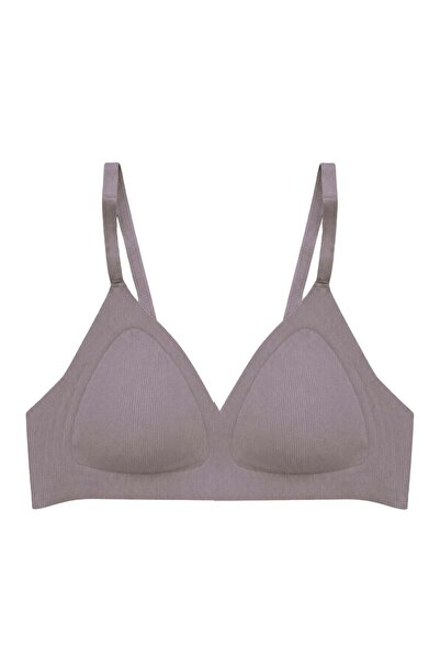 Cottonhill Seamless Bra - Velour |   Brown Laser Cut Wire-Free Triangle Shape...