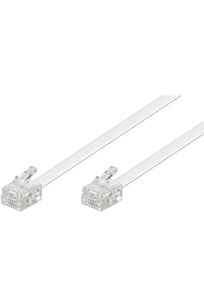 goobay Επίπεδο Καλώδιο Τηλεφώνου RJ11 6P4C 15μ Λευκό (93065)
