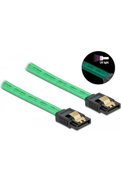 POWERTECH Καλώδιο SATA III 7 ακίδων σε SATA III 7 ακίδων 0,7μ Πράσινο (CAB-W036)