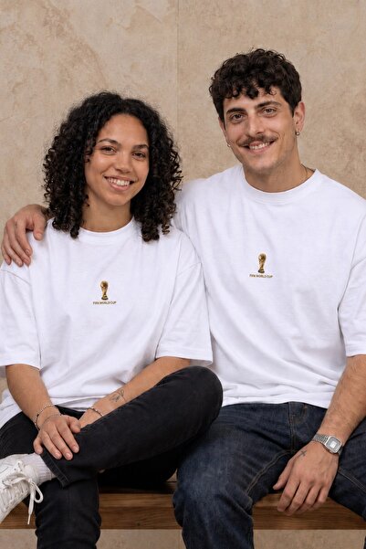 The Champ Clothing Unisex Oversize T-Shirt Championship Trophy με στάμπα Λευκ...