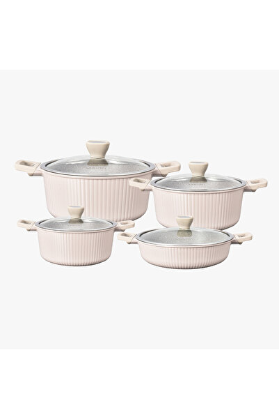 VOGATI MOCACO SERIES 8PCS TITANIUM GRANITE COATING NON STICK INDUCTION COOKWA...
