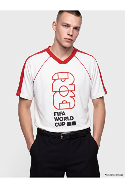 LC Waikiki Tricou bărbătesc imprimat cu Cupa Mondială FIFA 2026