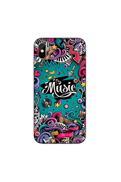 OEM Husa compatibila cu Apple iPhone XS Silicon Gel Tpu Model Pop Art Music