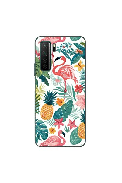 OEM Калъф, съвместим с Huawei P40 Lite 5G, силиконов гел TPU модел с тропичес...