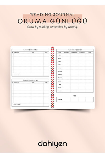 Dahiyen Kitap Okuma Günlüğü - Reading Journal Red