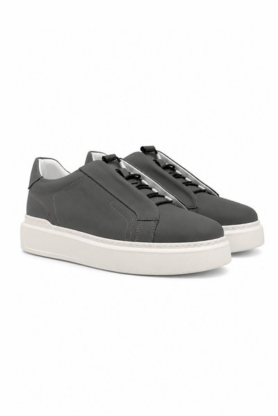 Tripy Genuine Leather Men's Lace-Up Matte Leather Sneaker Shoes Ronald