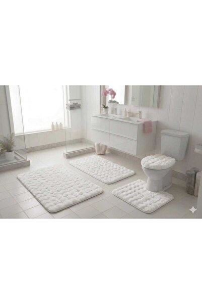 SHAGY HOME 4 LÜ BANYO PASPASI BUBBLE KAYMAZ TABAN KLOZET TAKIMI BÜYÜK ÖLÇÜLER