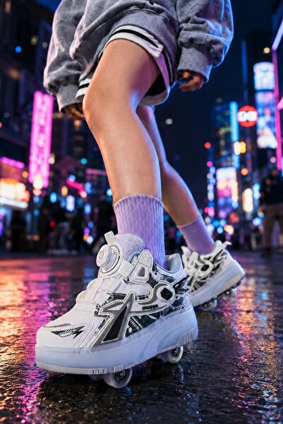 MUGGO PATO Çocuk Işıklı Patenli Tekerlekli Sneaker Spor Ayakkabı