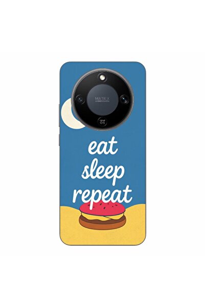OEM Husa compatibila cu Honor Magic8 Lite Silicon Gel Tpu Model Eat Sleep Repeat
