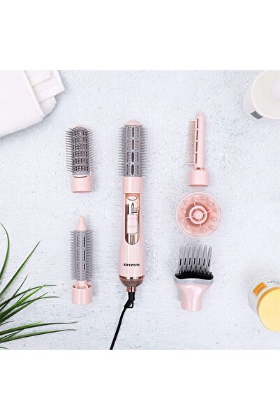 KRYPTON 7-in-1 Hot Air Styler & Hair Straightening Brush – Dry, Straighten, C...