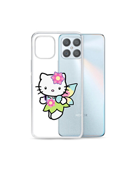 OEM Калъф, съвместим с Honor X8, прозрачен силиконов с мотив Hello Kitty