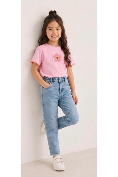 ciklet kids Set de blugi și tricou brodat pentru fete