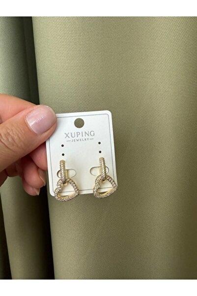 XUPING JEWELRY أقراط TuelaTaki /Xuping Jewelry ذهبية اللون بتفاصيل على شكل قل...
