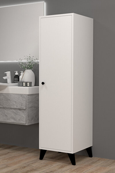 MOBİLİQUE Tire XL Beyaz Banyo Dolabı Havlu ve Temizlik Dolabı