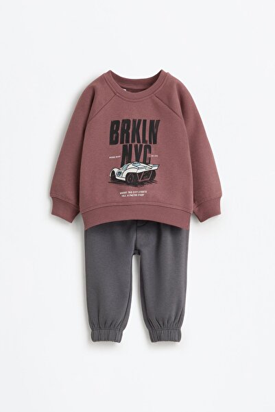 LEFTIES Araba temalı sweatshirt ve pantolon takımı