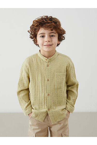 LC Waikiki Grandad Collar Basic Boys' Shirt