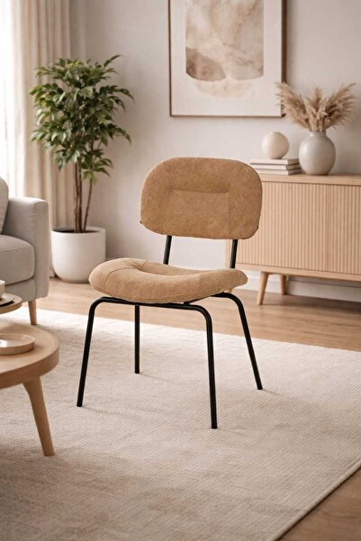 Generic Modern Single Dining Chair in Multiple Colors with Luxurious Fabric