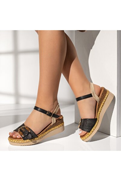 Modlet.ro Women's black platform sandals EVA30