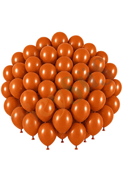 BeySüS Burnt Orange Color Latex Retro Balloon (30 cm) - 50 Pieces