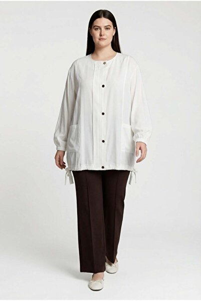 ALLDAY White-Plus Size Zippered Pocket Jacket