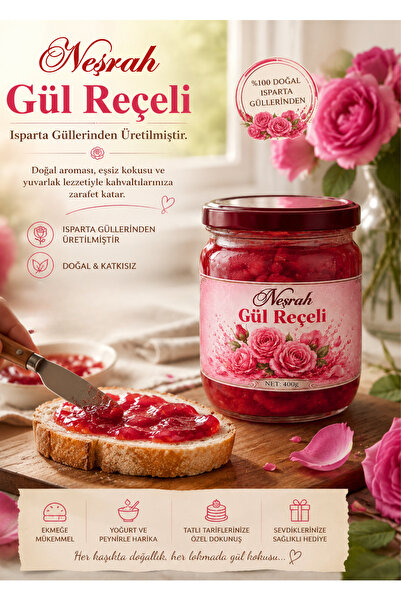 NEŞRAH Isparta Gül Reçeli 400g