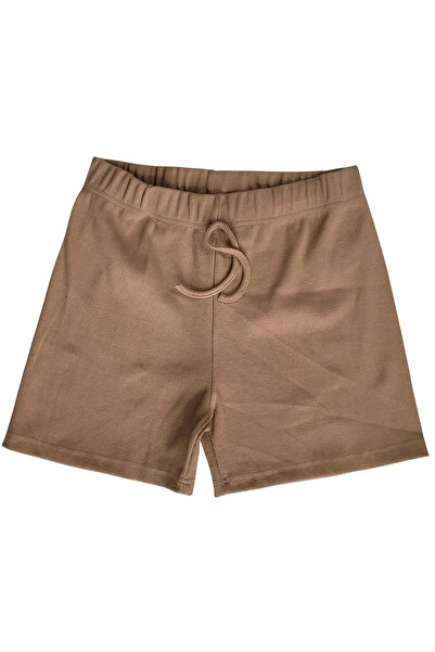 Erdenay Tekstil Stretchy Ribbed Cotton Lycra Camisole Women's Shorts - Light ...
