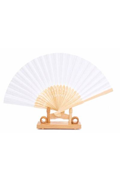OEM Wedding Certificate Paper and Wooden Fans (Top Bottom Set of 10) White