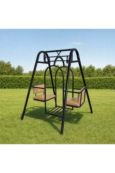 Star Kids Double Iron Children's Swing for Gardens and Home with Durable Stee...
