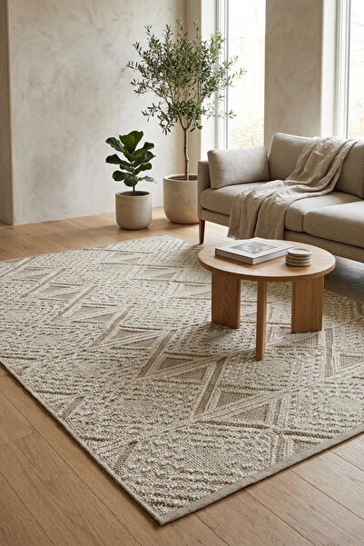 Bonny Home Premium Salon Halısı Rölyef Yıkanabilir Kaymaz Yumuşak Dokulu Mode...
