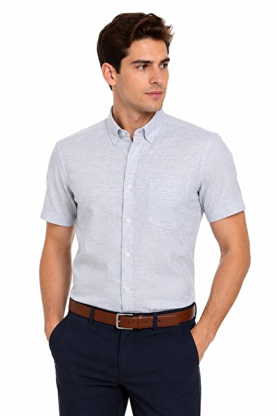 rasstmen Men's Puppy Pattern Classic Single Pocket Long Sleeve Shirt Bgl-St05571