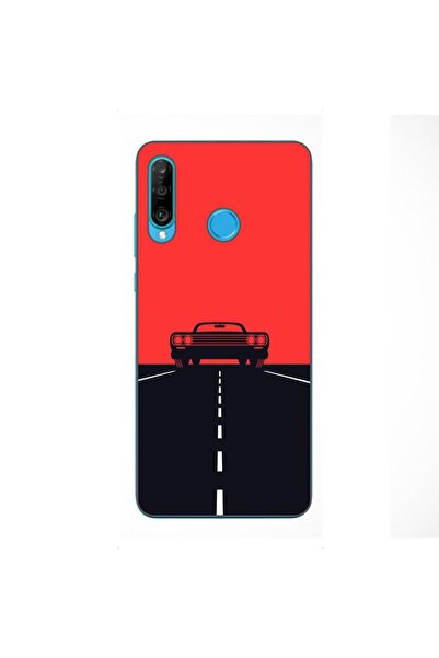 OEM Husa compatibila cu Huawei P30 Lite Silicon Gel Tpu Model Red Sky Muscle Car