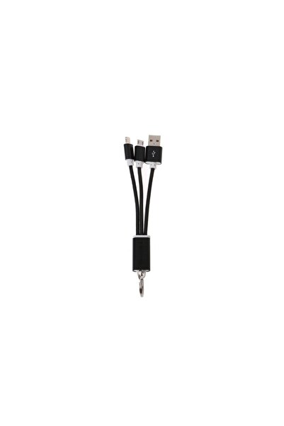 zutech Cablu breloc 2 în 1 MicroUSB/iPhone Negru