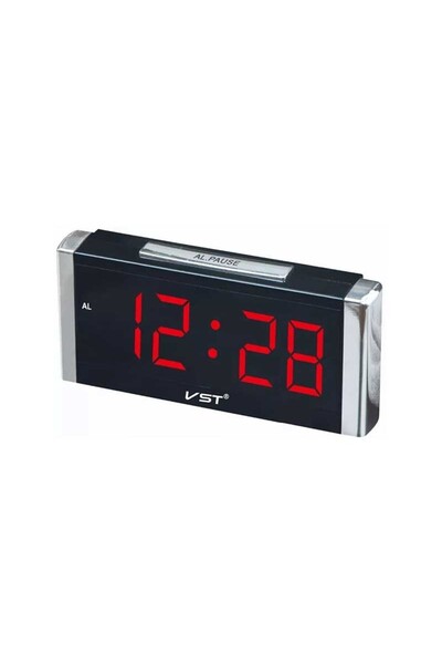 zutech Ceas digital cu LED roșu, alarmă, 12/24h, negru