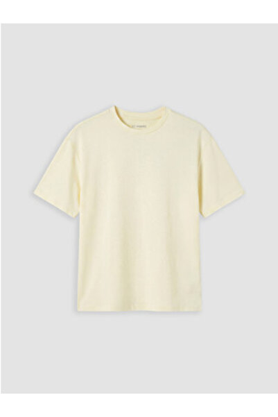 LC Waikiki New Season Yellow Crew Neck Soft Touch Women's T-Shirt