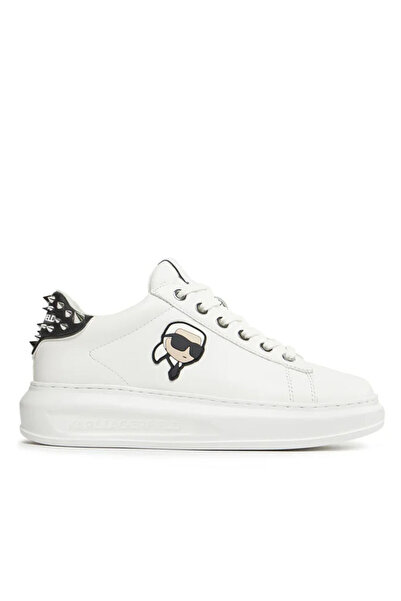 Karl Lagerfeld Γυναικεία Δερμάτινα NFT Stud Tab Sneakers Λευκά KL62529N-011 W...