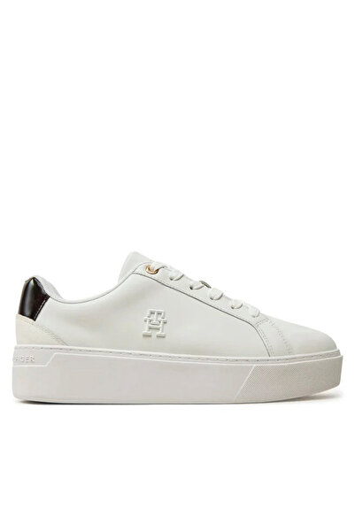 Tommy Hilfiger Γυναικεία Δερμάτινα TH Platform Court Sneakers Λευκά FW0FW0861...