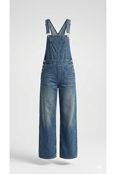 8line Vintage Koyu Yeşil Geniş Paça Jean Salopet