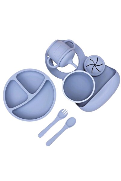 BabyThings Μπλε Σετ Φαγητού από Σιλικόνη 7τμχ