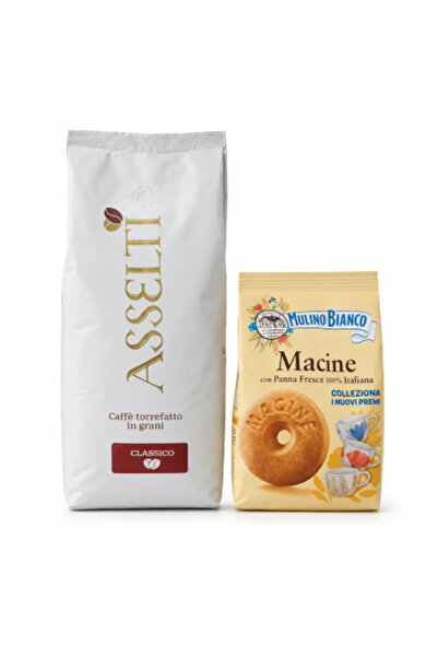 Asselti ®   Set Italian: Cafea boabe Classico 1000g + Biscuiți Mulino Bianco ...