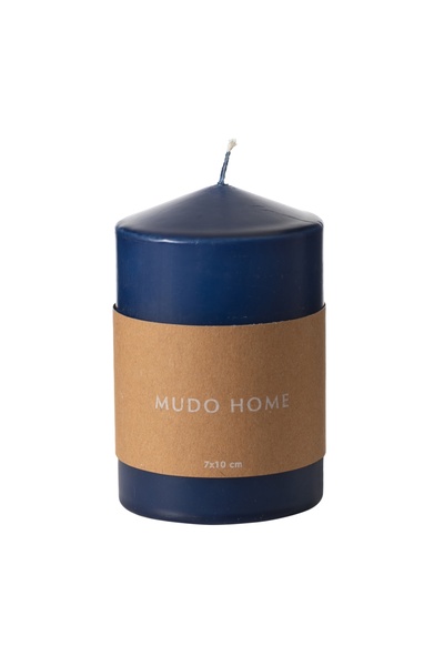 Mudo Concept SÜTUN MUM LACİVERT 7X10 CM