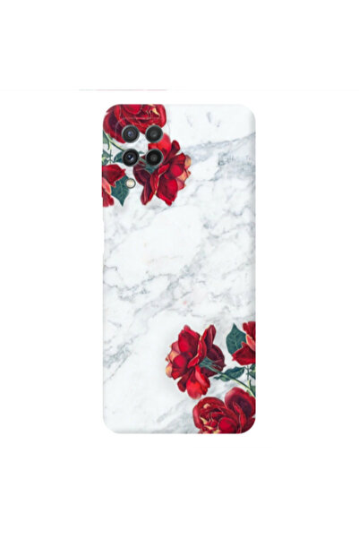 Other Samsung A22 4G red roses marble Transparent Silicone TPU Θήκη
