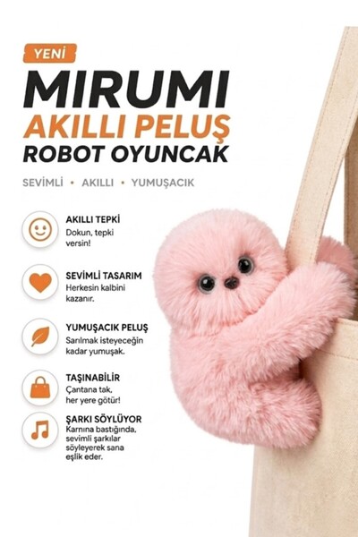 Pofika Mirumi Akıllı Peluş Robot Oyuncak - Müzikli - Hareketli Kafa - Etkileş...