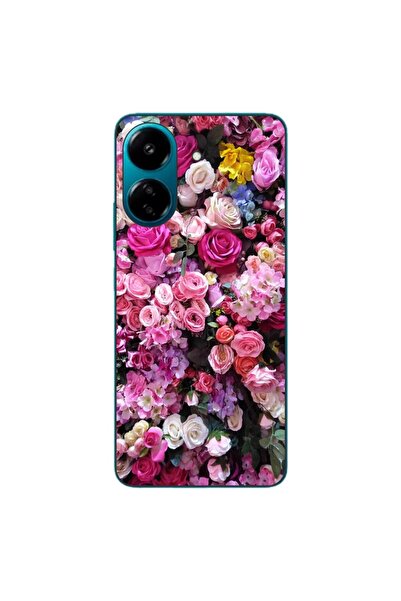 OEM Husa compatibila cu Xiaomi Redmi 13C 4G Silicon Gel Tpu Model Trandafiri Roz