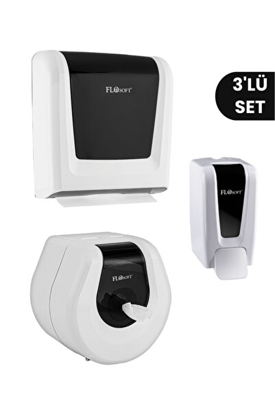 Flosoft 3'lü Hijyen Seti, F069 WC Kağıt Verici + F114 Z Katlamalı Havluluk 30...