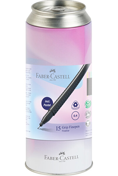 Faber Castell Set de mine de creion 0.4 mm, 15 bucăți, cutie metalică promoți...