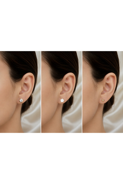 Z&T ACCESORIES Tarnish-Free Steel Minimalist Earring Set 3 Pairs |   Clover, ...