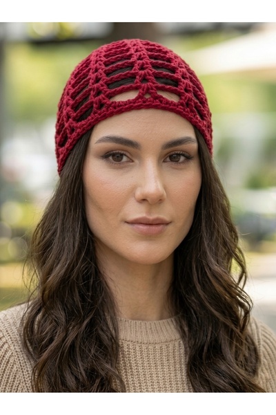 yucin Hand Knitted Mesh Beanie - Bohemian Summer Crochet Beach Hat