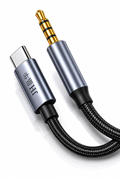 JINGHUA Type-C - 3.5mm AUX Ses Kablosu 1 Metre, DAC Çipli Dijital Audio Dönüş...